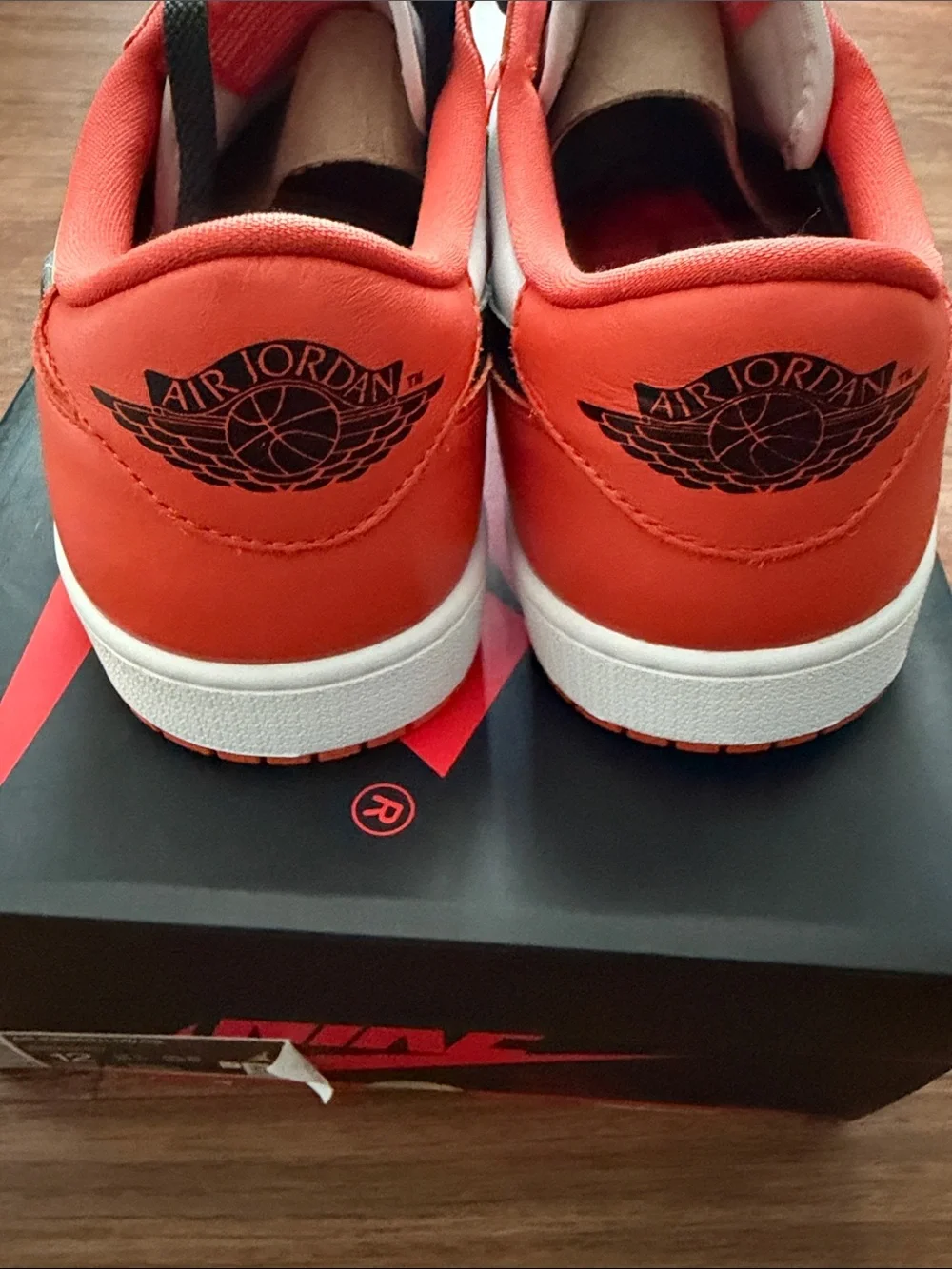 Brand New: Nike Air Jordan 1 Low OG Sneakers - White & Orange - Men's
